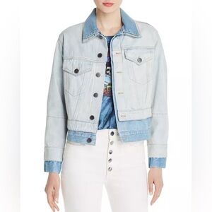 Alice + Olivia Blue Jean Jacket Classic Cropped Style